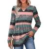 image:imageWIHOLL Womens Tops Long Sleeve Fall Shirts Babydoll Peplum Tops for Women V Neck Tunic Dressy Casual BlousesStriped Pink