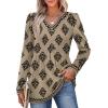 image:imageWIHOLL Womens Tops Long Sleeve Fall Shirts Babydoll Peplum Tops for Women V Neck Tunic Dressy Casual BlousesWestern Print