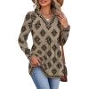 image:imageWIHOLL Womens Tops Long Sleeve Fall Shirts Babydoll Peplum Tops for Women V Neck Tunic Dressy Casual BlousesWestern Print