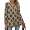 image:imageWIHOLL Womens Tops Long Sleeve Fall Shirts Babydoll Peplum Tops for Women V Neck Tunic Dressy Casual BlousesWestern Print