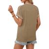 image:imageWIHOLL Womens Tops Short Sleeve Shirts Summer Outfits 2026 Spring Dressy Casual Clothes ClothingBeige
