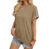image:imageWIHOLL Womens Tops Short Sleeve Shirts Summer Outfits 2026 Spring Dressy Casual Clothes ClothingBeige