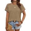 image:imageWIHOLL Womens Tops Short Sleeve Shirts Summer Outfits 2026 Spring Dressy Casual Clothes ClothingBeige