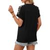 image:imageWIHOLL Womens Tops Short Sleeve Shirts Summer Outfits 2026 Spring Dressy Casual Clothes ClothingBlack