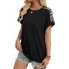 image:imageWIHOLL Womens Tops Short Sleeve Shirts Summer Outfits 2026 Spring Dressy Casual Clothes ClothingBlack