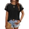 image:imageWIHOLL Womens Tops Short Sleeve Shirts Summer Outfits 2026 Spring Dressy Casual Clothes ClothingBlack