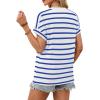 image:imageWIHOLL Womens Tops Short Sleeve Shirts Summer Outfits 2026 Spring Dressy Casual Clothes ClothingBlue Stripes3