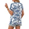 image:imageWIHOLL Womens Tops Short Sleeve Shirts Summer Outfits 2026 Spring Dressy Casual Clothes ClothingBoho Blue