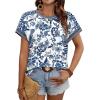 image:imageWIHOLL Womens Tops Short Sleeve Shirts Summer Outfits 2026 Spring Dressy Casual Clothes ClothingBoho Blue