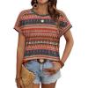 image:imageWIHOLL Womens Tops Short Sleeve Shirts Summer Outfits 2026 Spring Dressy Casual Clothes ClothingBoho Stripes
