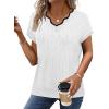 image:imageWIHOLL Womens Tops Summer Short Sleeve Sweater V Neck Shirts Beach Vacation Clothes Business Casual Fashion Clothing0white