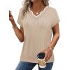 image:imageWIHOLL Womens Tops Summer Short Sleeve Sweater V Neck Shirts Beach Vacation Clothes Business Casual Fashion Clothing1apricot