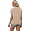image:imageWIHOLL Womens Tops Summer Short Sleeve Sweater V Neck Shirts Beach Vacation Clothes Business Casual Fashion Clothing1apricot