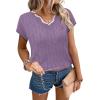 image:imageWIHOLL Womens Tops Summer Short Sleeve Sweater V Neck Shirts Beach Vacation Clothes Business Casual Fashion Clothing1purple