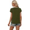 image:imageWIHOLL Womens Tops Summer Short Sleeve Sweater V Neck Shirts Beach Vacation Clothes Business Casual Fashion ClothingArmy Green
