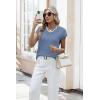 image:imageWIHOLL Womens Tops Summer Short Sleeve Sweater V Neck Shirts Beach Vacation Clothes Business Casual Fashion ClothingBlue