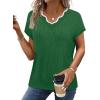 image:imageWIHOLL Womens Tops Summer Short Sleeve Sweater V Neck Shirts Beach Vacation Clothes Business Casual Fashion ClothingGreen