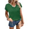 image:imageWIHOLL Womens Tops Summer Short Sleeve Sweater V Neck Shirts Beach Vacation Clothes Business Casual Fashion ClothingGreen