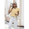 image:imageWIHOLL Womens Tops Summer Short Sleeve Sweater V Neck Shirts Beach Vacation Clothes Business Casual Fashion ClothingYellow
