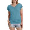 image:imageWIHOLL Womens V Neck Ruched Cap Sleeve T ShirtTurquoise