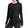 image:imageWIHOLL Workout Tops for Women Long Sleeve Sun Shirt UPF 50 UV Protection Running Hiking Clothes Quick Dry Athletic TopsBlack