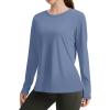 image:imageWIHOLL Workout Tops for Women Long Sleeve Sun Shirt UPF 50 UV Protection Running Hiking Clothes Quick Dry Athletic TopsBlue