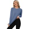 image:imageWIHOLL Workout Tops for Women Long Sleeve Sun Shirt UPF 50 UV Protection Running Hiking Clothes Quick Dry Athletic TopsBlue