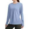 image:imageWIHOLL Workout Tops for Women Long Sleeve Sun Shirt UPF 50 UV Protection Running Hiking Clothes Quick Dry Athletic TopsLightblue