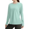 image:imageWIHOLL Workout Tops for Women Long Sleeve Sun Shirt UPF 50 UV Protection Running Hiking Clothes Quick Dry Athletic TopsLightgreen