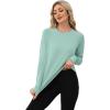 image:imageWIHOLL Workout Tops for Women Long Sleeve Sun Shirt UPF 50 UV Protection Running Hiking Clothes Quick Dry Athletic TopsLightgreen