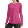 image:imageWIHOLL Workout Tops for Women Long Sleeve Sun Shirt UPF 50 UV Protection Running Hiking Clothes Quick Dry Athletic TopsRed
