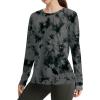 image:imageWIHOLL Workout Tops for Women Long Sleeve Sun Shirt UPF 50 UV Protection Running Hiking Clothes Quick Dry Athletic TopsTie Dye Grey