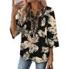 04 - Black With Beige Leaf Print