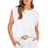 image:imageWIHOLL Cap Sleeve Tops for Women Summer Top Basic Tee Shirts Business Casual Tank Loose Fit 2026 FashionA  White