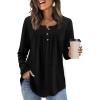 image:imageWIHOLL Long Sleeve Shirts for Women Fall Outfits 2025 Crewneck Casual Tunic Tops Trendy Blouses Fashion Clothing0black
