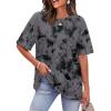 image:imageWIHOLL Oversized Tshirts for Women Summer Tops Short Sleeve T Shirts Beach Vacation Clothes Travel Outfits Fashion 2026Charcoal Tie Dye