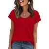 image:imageWIHOLL Short Sleeve Sweater for Women Scoop Neck Trendy Summer Tops 2026 Travel Business Casual OutfitsRed