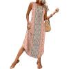 image:imageWIHOLL Summer Dresses for Women 2026 Hawaiian Beach Vacation Clothes Casual Sleeveless Maxi Long Sundresses with PocketsBoho Floral