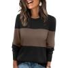 image:imageWIHOLL Sweaters for Women Lightweight Pullover Tops Long Sleeve Shirts Crewneck Fashion Clothing Fall Outfits 2026Tblackchocolate Brown