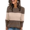 image:imageWIHOLL Sweaters for Women Lightweight Pullover Tops Long Sleeve Shirts Crewneck Fashion Clothing Fall Outfits 2026Tchocolate Brownapricot