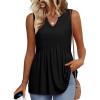 image:imageWIHOLL Tank Tops for Women Summer Babydoll Peplum Tops V Neck Sleeveless Shirts Dressy Casual Blouses Beach Vacation ClothesBlack