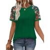 image:imageWIHOLL Womens Summer Tops Color Block Short Sleeve Raglan Shirts Spring Fashion Clothes Vacation OutfitsGraphic Green