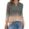 image:imageWIHOLL Womens Tops 34 Length Sleeve V Neck Shirts Dressy Casual Pleated Blouses Fall Vacation Fashion Trendy Clothes1tiedye Coral