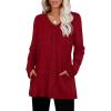 image:imageWIHOLL Womens Tops Fall Fahion 2025 Long Sleeve Shirts Casual Lightweight Tunic Sweaters Fashion Winter Clothing1burgundy