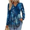 image:imageWIHOLL Womens Tops Long Sleeve Fall Shirts Babydoll Peplum Tops for Women V Neck Tunic Dressy Casual BlousesFloral Blue