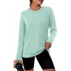 image:imageWIHOLL Workout Tops for Women Long Sleeve Sun Shirt UPF 50 UV Protection Running Hiking Clothes Quick Dry Athletic TopsLightgreen