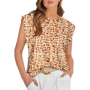 image:imageWIHOLL Cap Sleeve Tops for Women Summer Top Basic Tee Shirts Business Casual Tank Loose Fit 2026 FashionZ  Floral 01