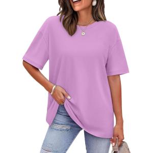 image:imageWIHOLL Oversized Tshirts for Women Summer Tops Short Sleeve T Shirts Beach Vacation Clothes Travel Outfits Fashion 2026All Lavender