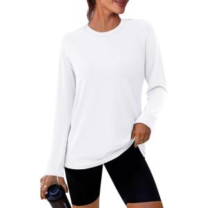 image:imageWIHOLL Workout Tops for Women Long Sleeve Sun Shirt UPF 50 UV Protection Running Hiking Clothes Quick Dry Athletic TopsWhite