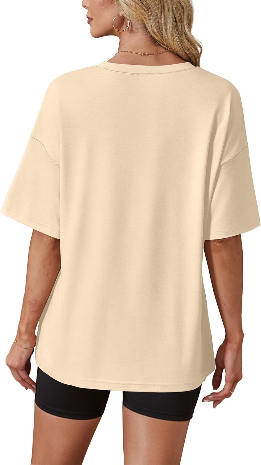 image:imageWIHOLL Oversized Tshirts for Women Summer Crew Neck Short Sleeve Graphic Tees Casual Loose Fit Workout Tops 2026Color Letters Print